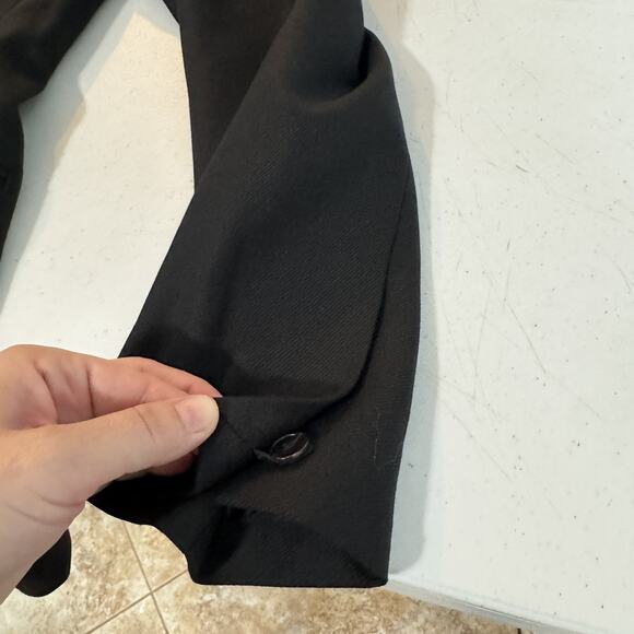 Banana Republic Sculpted Fit Italian Wool Blazer Sz 16L Tall Black Corporate - Picture 16 of 16